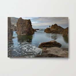 Natural pools on Madeira  Metal Print | Digital, Color, Sea, Natural, Naturalpools, Volcanic, Volcanicrocks, Seaside, Portomoniz, Rocks 