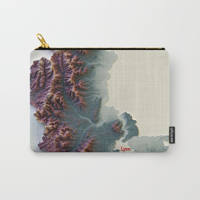 Lyon map in 3D Carry-All Pouch