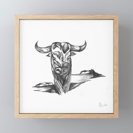 Taurus Surreal Sketch Framed Mini Art Print