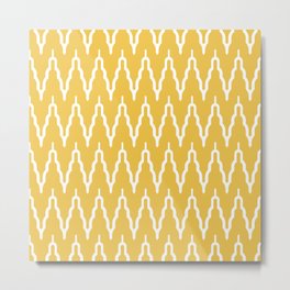 Chevron Pattern 529 Yellow Metal Print