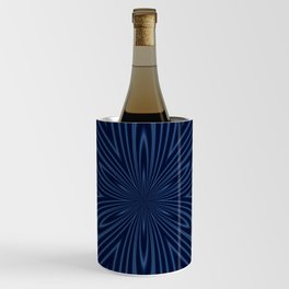 Classic Blue And Navy Geometric Pattern Wine Chiller