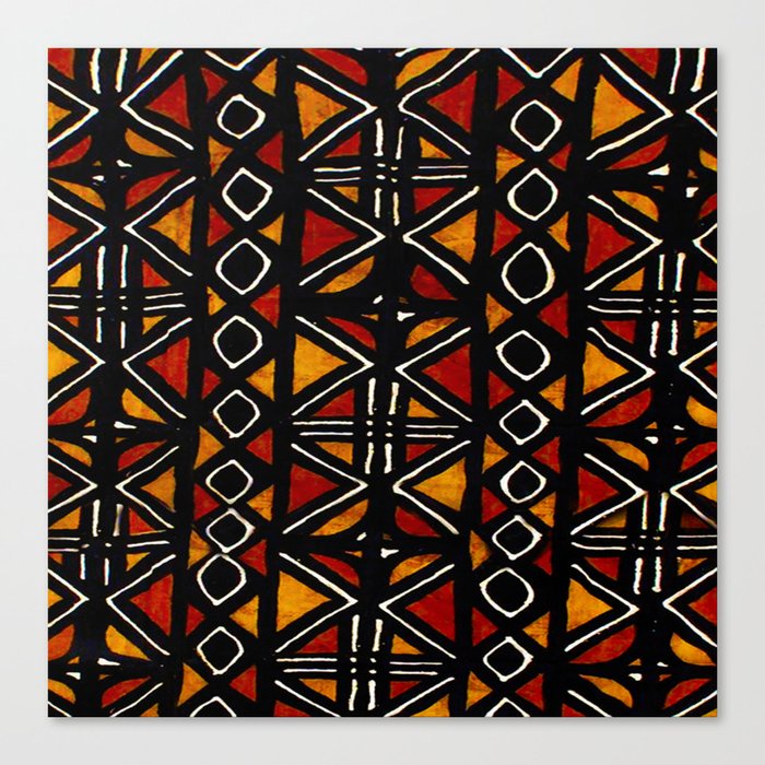 African Bogolan Mudcloth Pattern Canvas Print