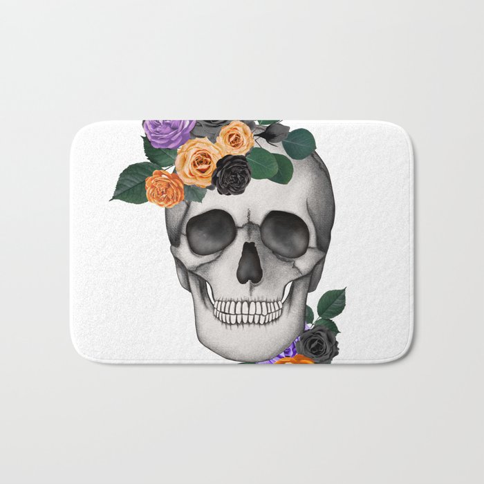 Flowers Scull Bath Mat