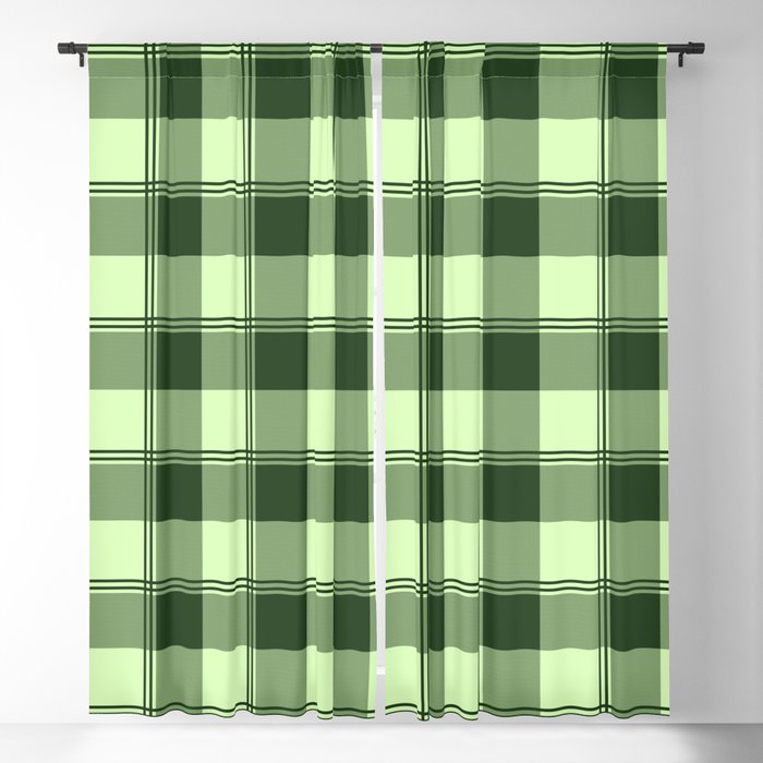 Green Plaid pattern Check  Blackout Curtain