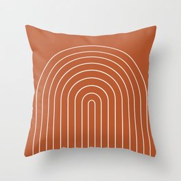 Minimal Arch XX Red Modern Geometric Lines Throw Pillow