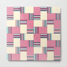 Pink Rainbow Tiles Metal Print