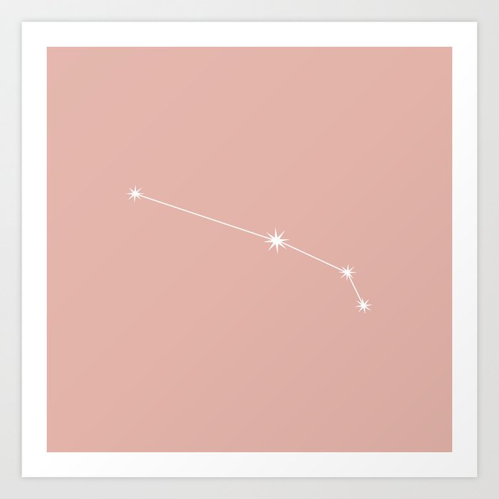 ARIES Pastel Pink – Zodiac Astrology Star Constellation Art Print