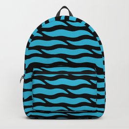 Tiger Wild Animal Print Pattern 331 Black and Blue Backpack