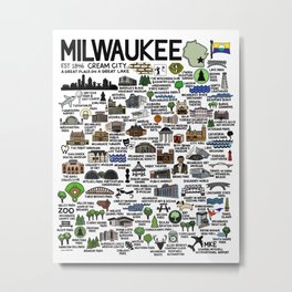 Milwaukee Map  Metal Print