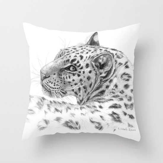 Leopard - Glance back Throw Pillow