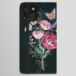 Butterfly Floral Bouquet iPhone Wallet Case