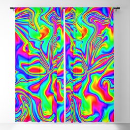 Psychedelic Rainbow Marbleized Pattern  Blackout Curtain