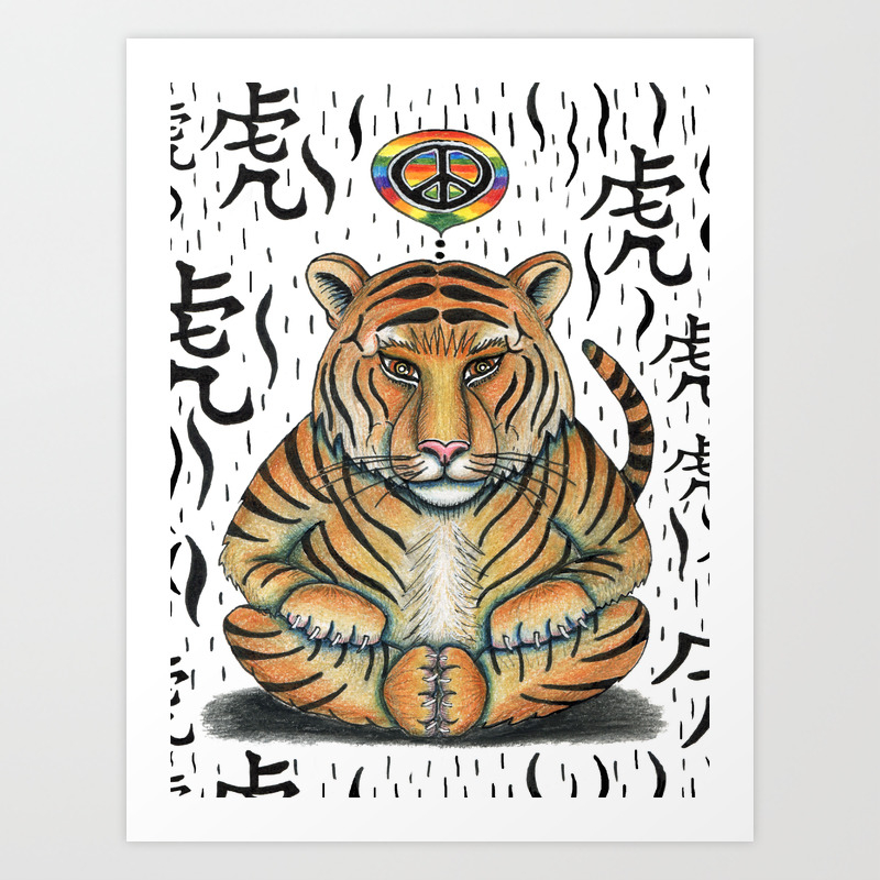 Zen Tiger: Chinese astrology zodiac, Year of the Tiger Art Print