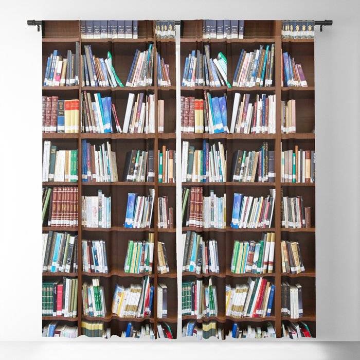 Bookshelf Full Of Books Blackout Curtain