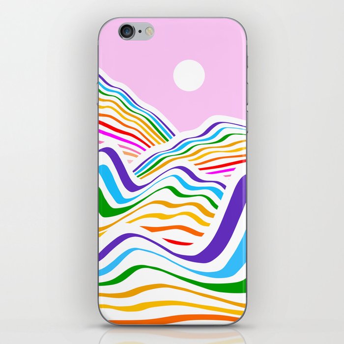 Vibrant Rainbow Wave Landscape iPhone Skin