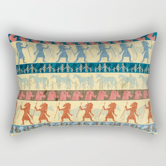 Egyptian Unicorn Pattern Rectangular Pillow