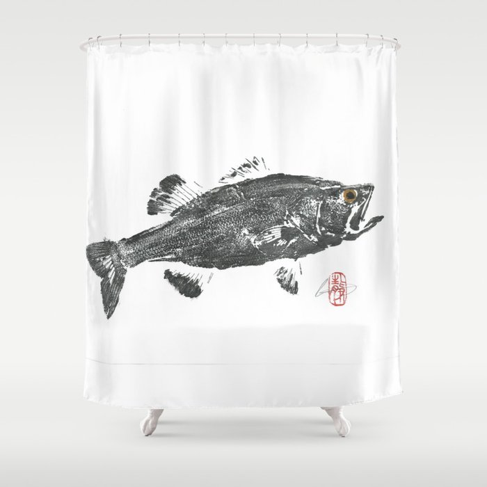 Large Mouth Bass Shower Curtain By Andrewclay Society6