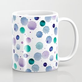 Watercolor Purple, Green & Grey Splatters Pattern Coffee Mug