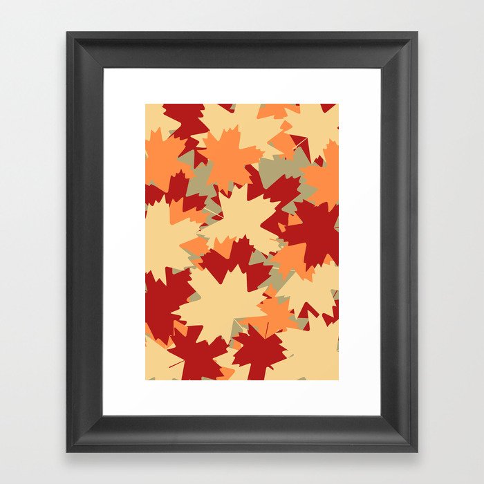 Maple Leaf pattern (Autumn colours) Framed Art Print