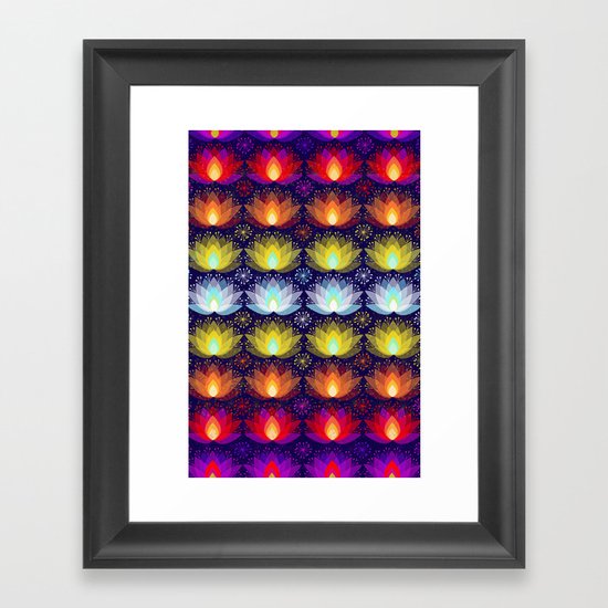 Variations on a Lotus I - Sparkle Brightly Framed Art Print