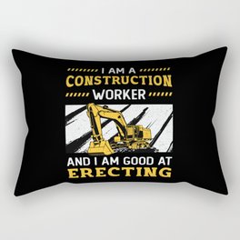 Excavator Driver Retro I Am A Construction Worker Rectangular Pillow