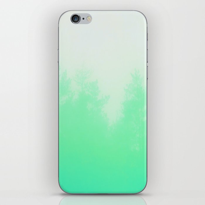 Out of focus - cool green iPhone Skin