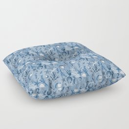 Blue Ocean Sea Life Floor Pillow