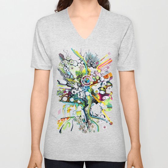 Tubes Of Wonder Watercolor Painting And Time Lapse Unisex V Neck By Jeffjag Society6