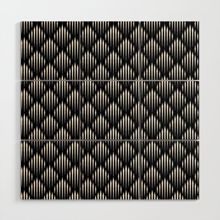 Black and White Abstract Pattern Wood Wall Art