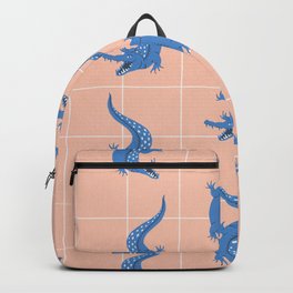 Crocodile – Blue & Blush Backpack