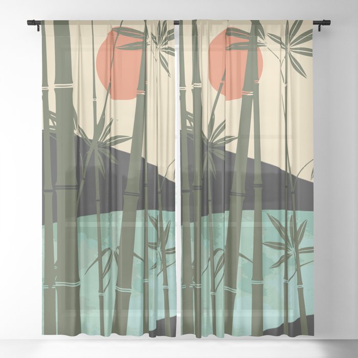 Bamboo Curtain Sheer Curtain By Deanng Society6