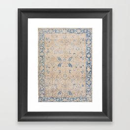 Beige and Blue persian carpet Framed Art Print