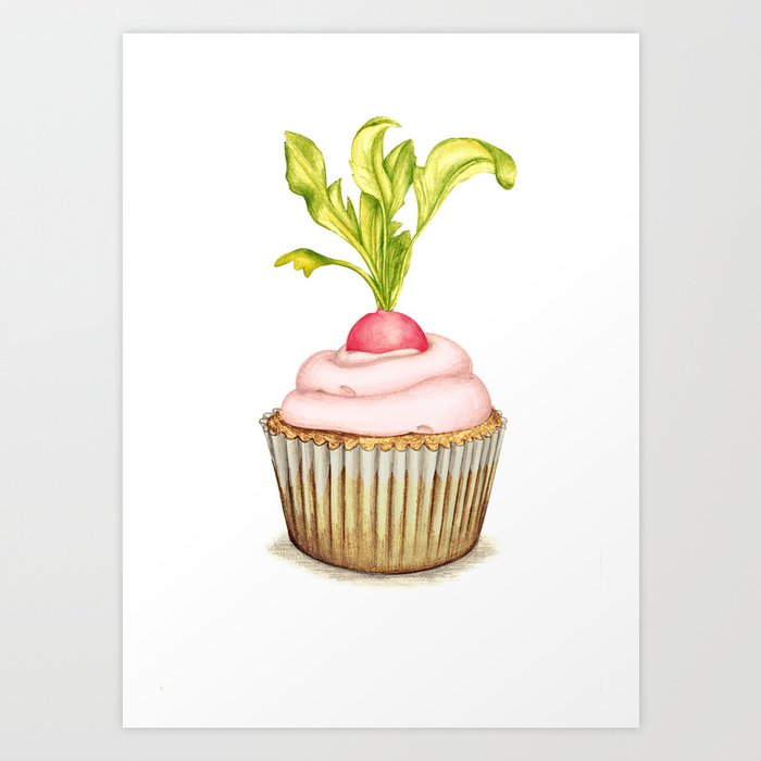 Radish cupcake Art Print