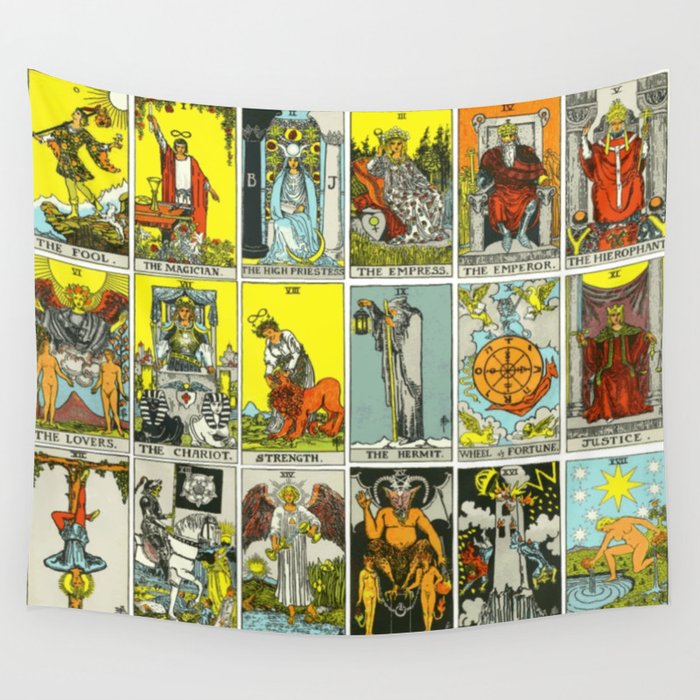 Tarot Card Collage Wall Tapestry by Vintage Restored Art Society6