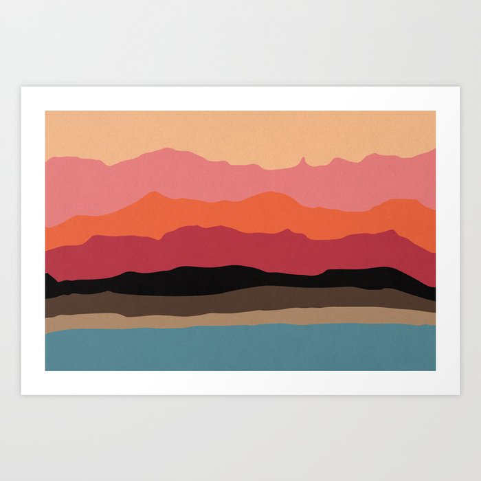 Abstract Mountains and Hills Art Print