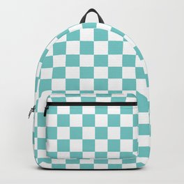 Aqua Checkerboard Pattern Backpack