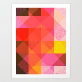 "Chocolate Sherbet Pixels" Abstract Art Print