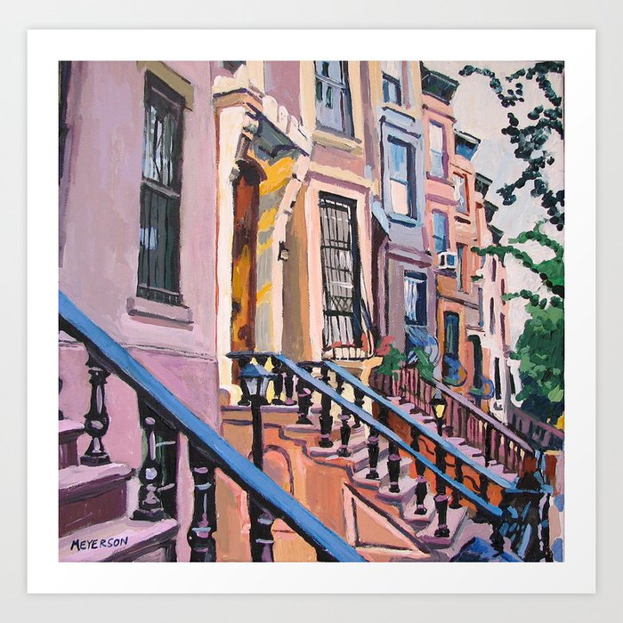 Brownstone Row Brooklyn Art Print