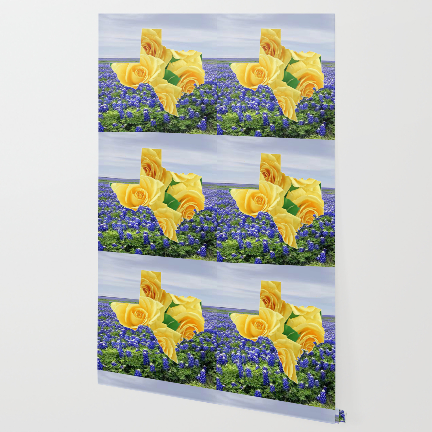 Texas Shape Yellow Roses And Bluebonnets Wallpaper By Rodeodays