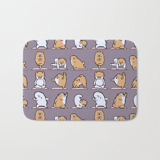 Pomeranian yoga Bath Mat
