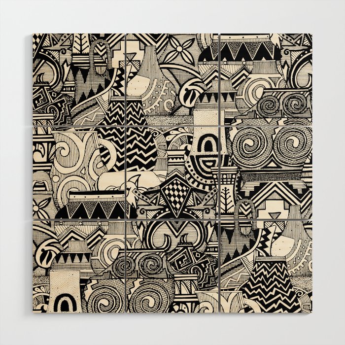 pottery black Wood Wall Art