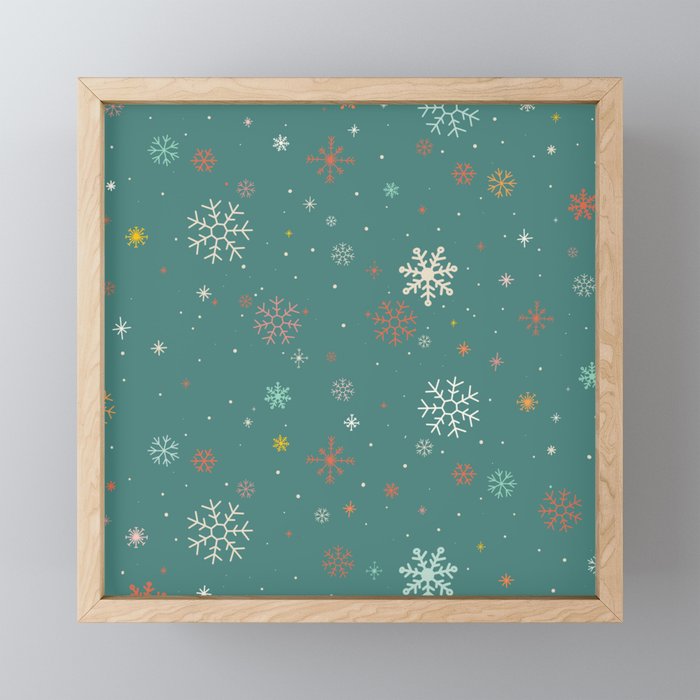 Colorful snowflake Framed Mini Art Print