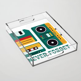 Never Forget Tape Floppy Disk Boom Box Acrylic Tray