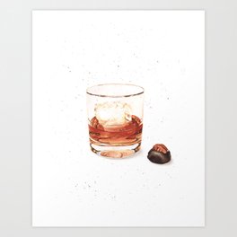 bourbon on the rocks Art Print