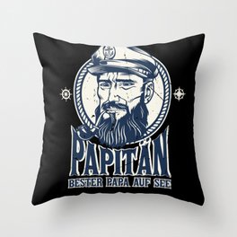 Papitän Captain Papa German Throw Pillow