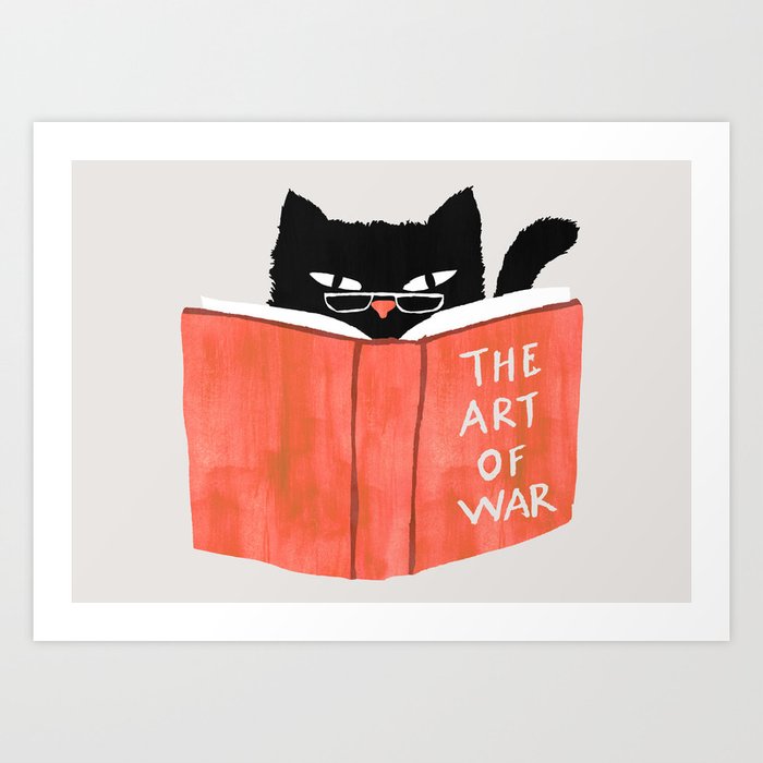 Cat Reading Book Art Print By Budikwan Society6