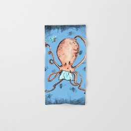 Quirky Octopus Blue Hand & Bath Towel