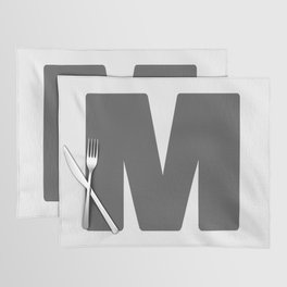 M (Grey & White Letter) Placemat