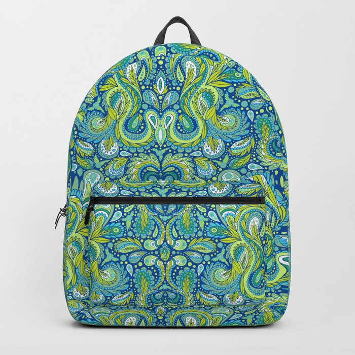 Paisley Pattern in Blue, Green & Turquoise Backpack