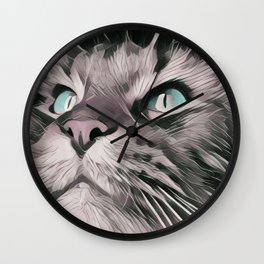 cat portrait Wall Clock